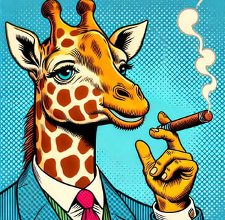 An image of a giraffe earning more money than you ever will! 