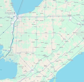Service Area Map of London to Sarnia Ontario