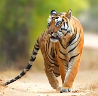 A tiger strolling in the jungle of Ranthambore