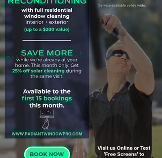promotion flyer for window and screen cleaning service