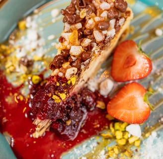 Desert with strawberries