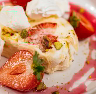 Dessert with strawberries