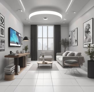Bright living room with modern inventory