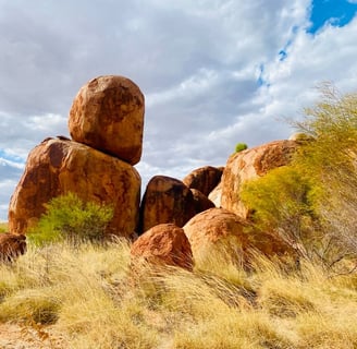 a large rock formation in the desert