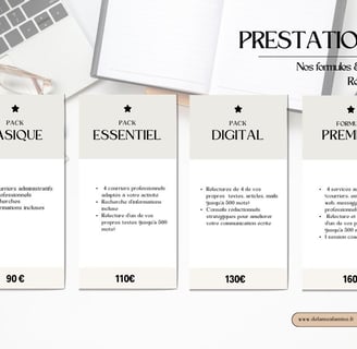 Formules des services rédaction " De L' Âme à la Mine"