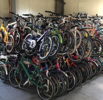 used bicycles prepared for loading in a container for export to Afghanistan from Korea