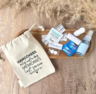 Hangover kit wedding favour