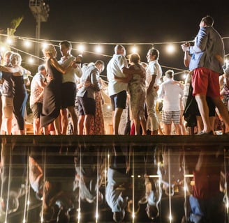 People dancing at a wedding reception