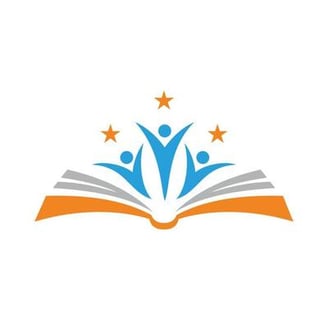 a book with people standing in front of a book