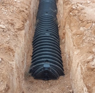 Chambers installed in Ropesville, Texas by Red Dirt Ditching and Septic LLC.  Call 806-782-5800