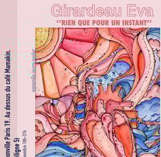 Affiche exposition d'art contemporain aquarelle et encre