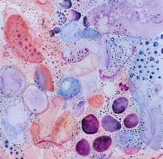 Aquarelle abstraite sur le thème du rêve, formes géométriques