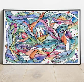 a picture of a colorful abstract painting 