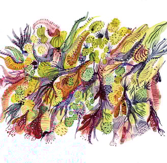 Peinture surréaliste coloré style alqguesmarine