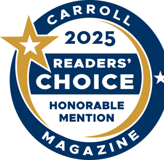 Award form Carroll Magazine for 2025 Readers' Choice Honorable Mention Award for best electrician