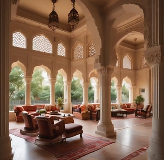 An impressive image of the Grand Palace, Jaipur, India, highlighting its elaborate structure and historical significance.