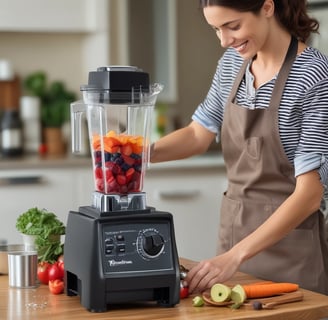 Vitamix service centre in hyderabad a woman in aprons is making a smoothie