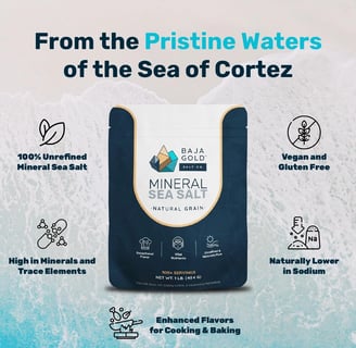 Baja Gold Mineral Sea Salt – natural, unrefined sea salt from the Sea of Cortez