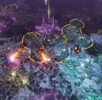ZEPHON battle scene with sci-fi combat, turn-based strategy, and post-apocalyptic warfare.