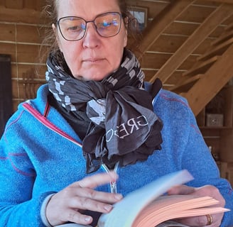 woman reading a book