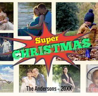 a collage of photos of a family christmas card