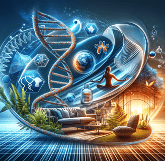 Collage for a science, technology, medical, wellness, and lifestyle blog