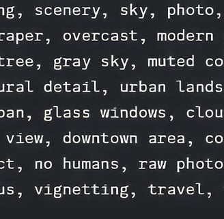 A list of comma-separated tags describing an urban setting