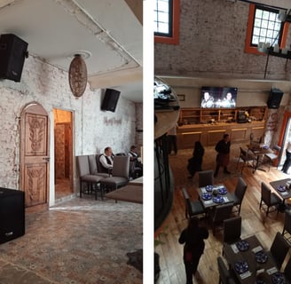 instalación audio en restaurante