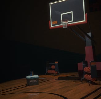 AURA cesta com bolas de basquete