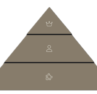 a pyramid with a pyramid shaped pyramid with people on it