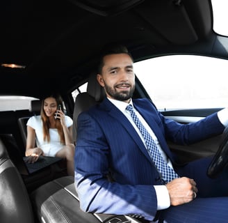 Chauffeur driving JAX airport transportation car
