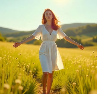 Image of a woman feeling elightened, fulfilled and free taking in all that life ahs to offer