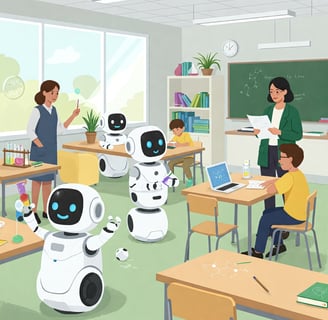 a classroom with a teacher and students in a classroom