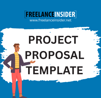 A person acting like presenting something. This is a cover photo for Freelance Tools and Templates