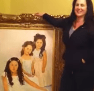 painted portrait in oil by renee dumont 