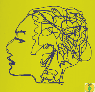 illustration, visage de femme de profil