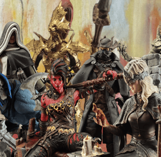 Custom-made hand-painted resin figures inspired by sci-fi, anime, and gaming characters