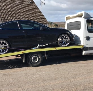 a car being transported