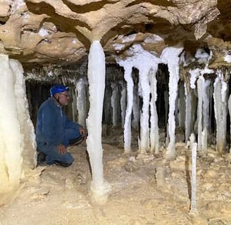 Speleothems in the Protrate Pit, Nullarbor Cave