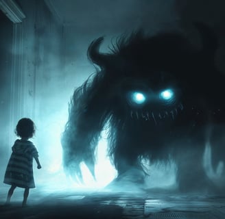 Monstro querendo pegar uma criança