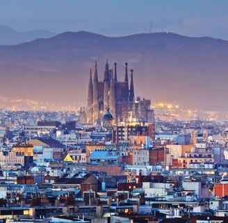 iconic sagrada familia surrounded by barcelona buildings