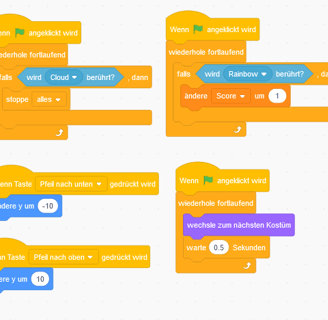 coding blocks in visual coding language scratch