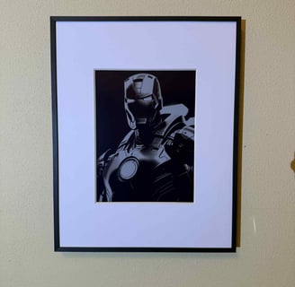 Digital print black and white on digital frame