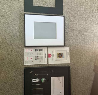 All parts of the digital photo frame before installation