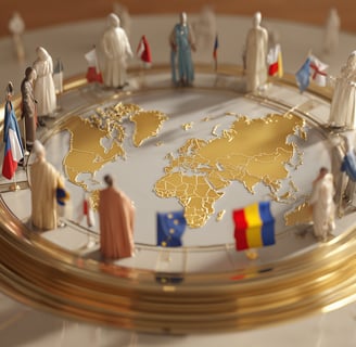 Illustration symbolique des États, ONG et entités pouvant bénéficier d'une représentation diplomatiq