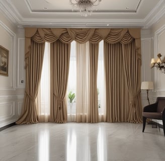 A vintage television set sits on a wooden stand in a dimly lit room. The TV has two dials and a small brand logo on the bottom front. Soft ambient light comes through a window with grid patterns in the background, while various indistinct objects decorate the area, giving a cozy, nostalgic atmosphere.