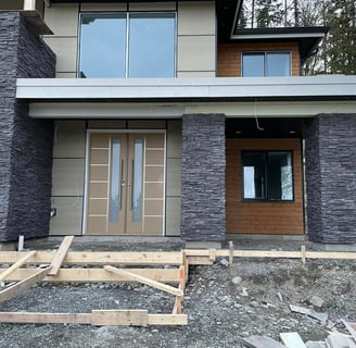 stacked stone installation by masonry nanaimo