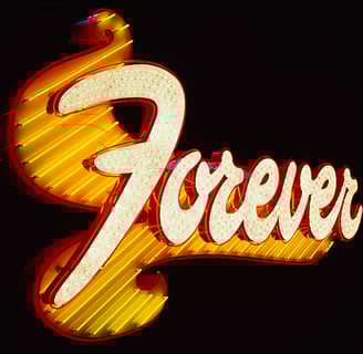 photo du panneau luminescent Forever pour présenter l'article de blog "A découvrir "Forever sixties"
