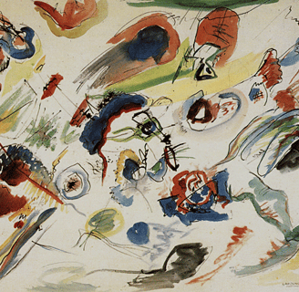 Détail d'un tableau de Kandisky pour introduire l'article de blog de Xirkys "Art abstrait : naissance et peintres"