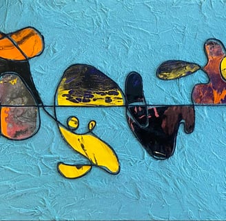 Tableau abstrait acrylique et mixed média